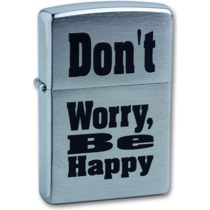 Зажигалка Zippo Don't Worry, Brushed Chrome, серебристая 200 Dontworry